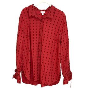 Garnet Hill Shirt Size Large Tabitha Organic Cotton Button Up Tunic